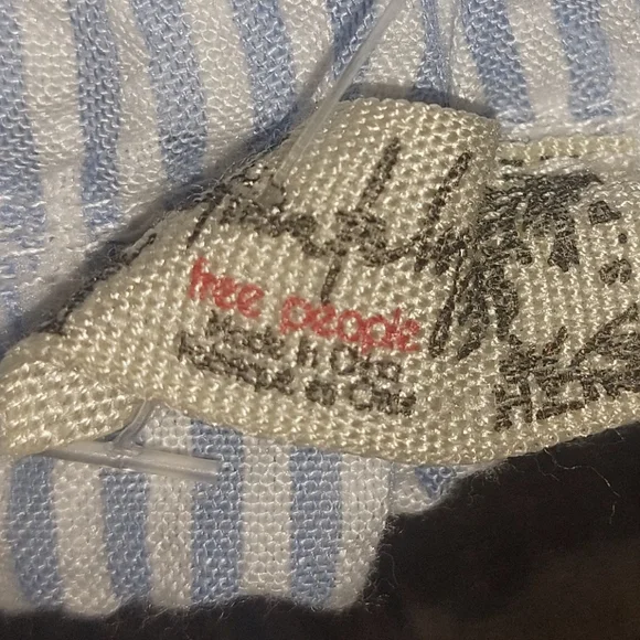 Free People INTIMATELY Blue and White Striped Shorts - Picture 5 of 7